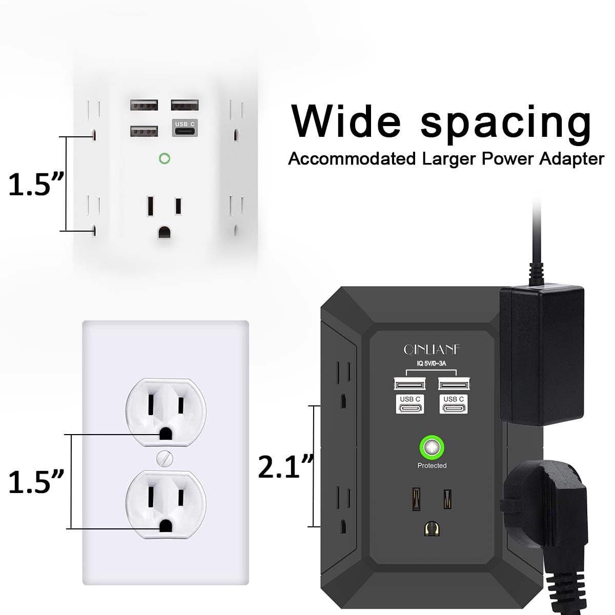 Wall Charger, Surge Protector 4 plugs