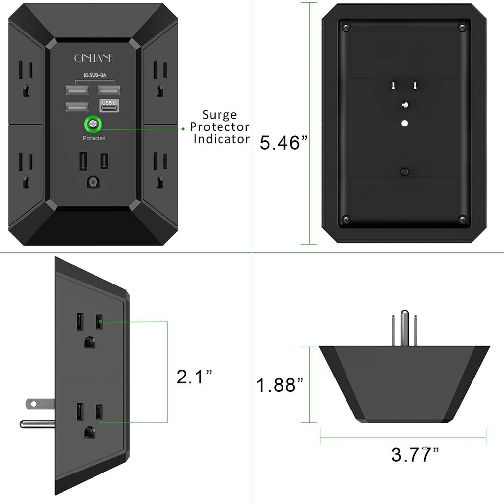 Wall Charger, Surge Protector 4 plugs