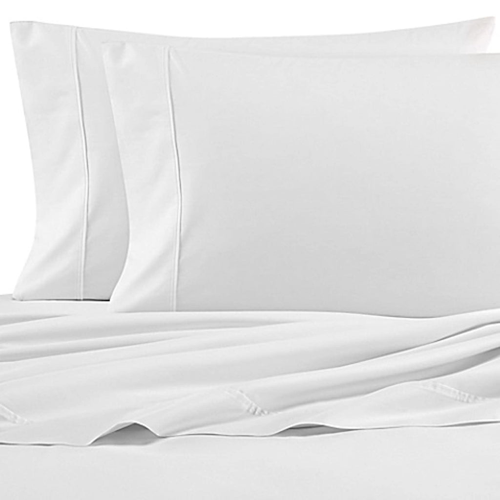Nautica - Twin Sheet Set, Cotton Percale Bedding Set, Crisp & Cool, Fully Elasticized, Ideal Dorm Essentials (Solid Light Blue, Twin)