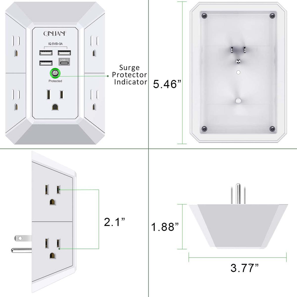 Wall Charger, Surge Protector 4 plugs