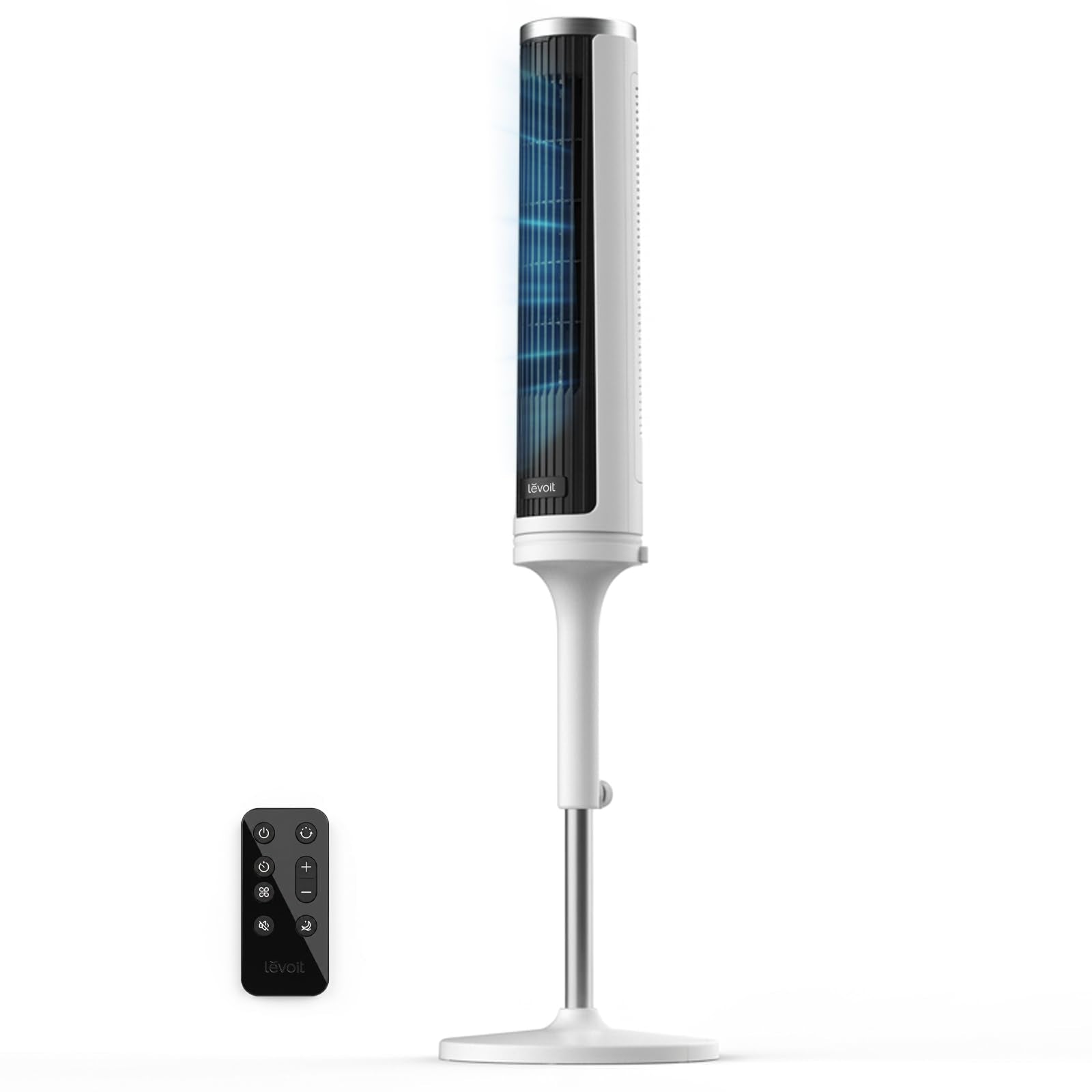 LEVOIT Tower Fan for Bedroom, 90° Oscillating Standing Fan with 28dB Quiet for Sleep, 25ft/s Velocity, 12H Timer, 5 Speeds 4 Modes, Remoter, Bladeless Room Fan for Home, Office, Indoor, 36 inch, White