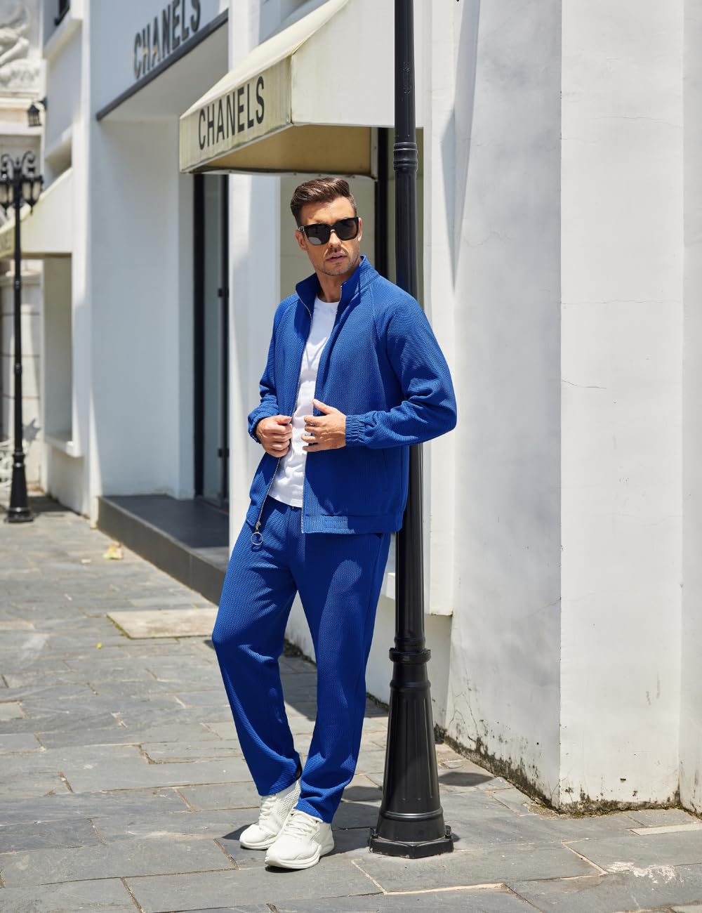 COOFANDY Mens 2 Piece Tracksuit Casual Sweatsuits Full Zip Track Suits Jogging Athletic Suit Sets