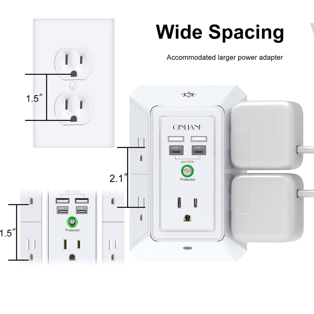 Wall Charger, Surge Protector 4 plugs