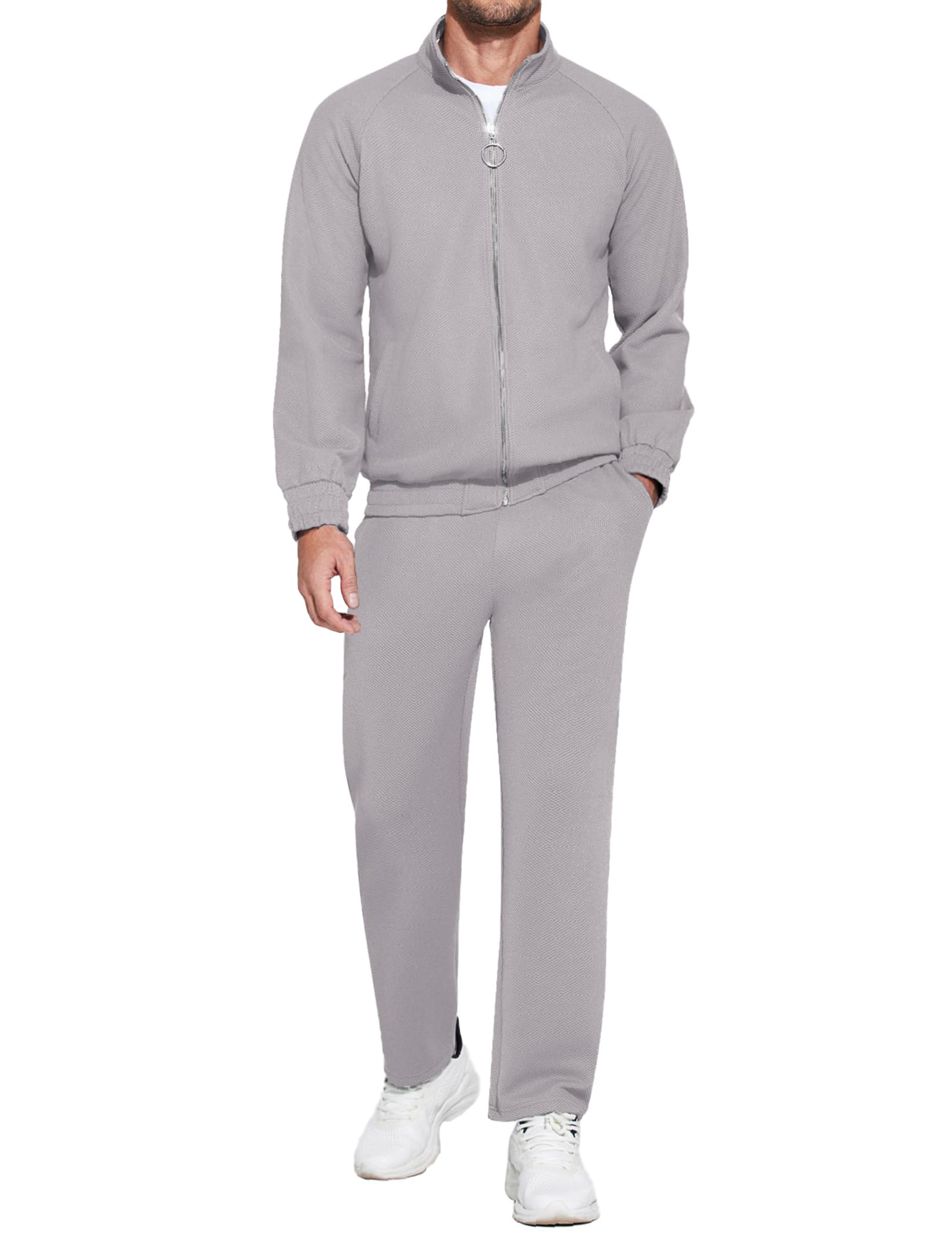 COOFANDY Mens 2 Piece Tracksuit Casual Sweatsuits Full Zip Track Suits Jogging Athletic Suit Sets