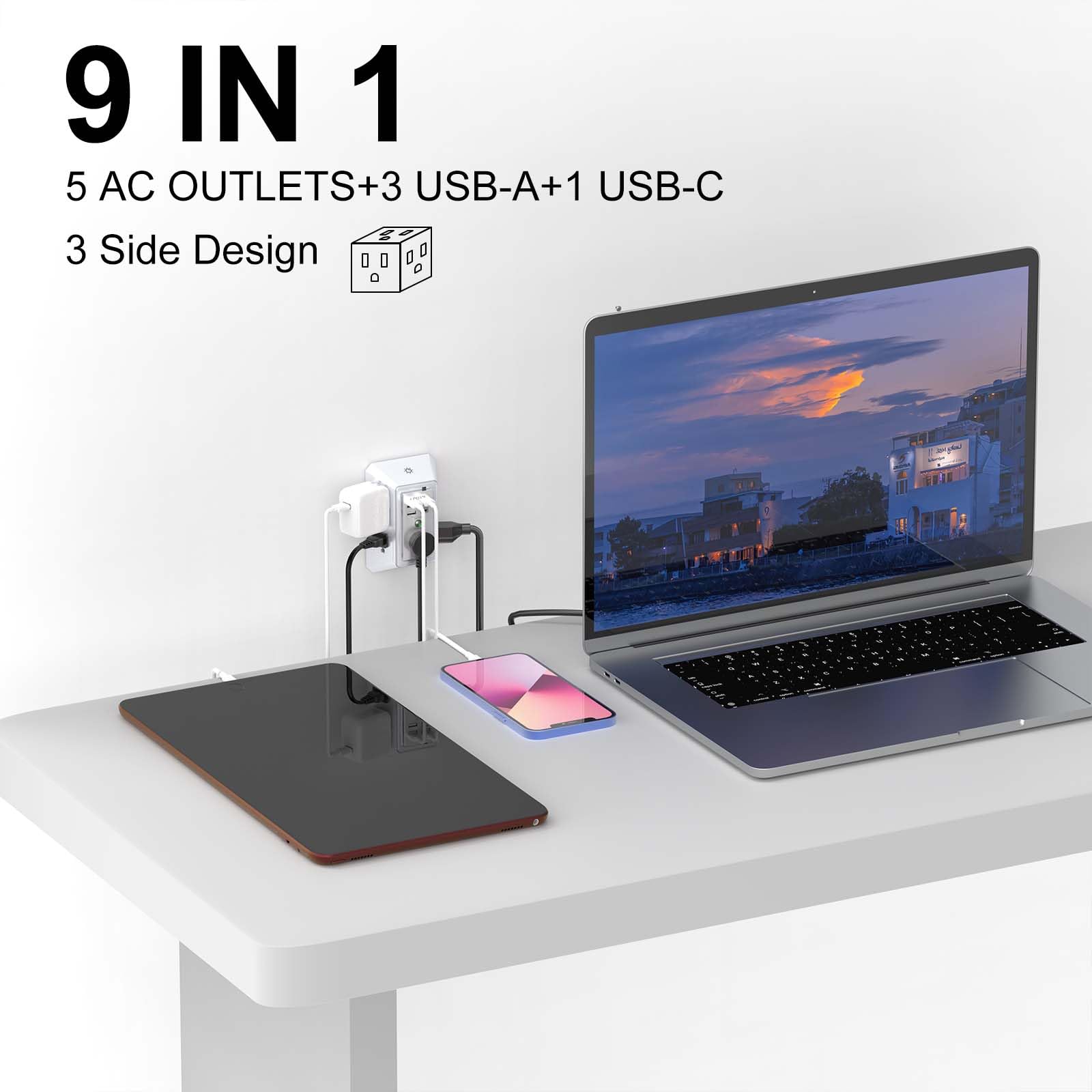 Wall Charger, Surge Protector 4 plugs
