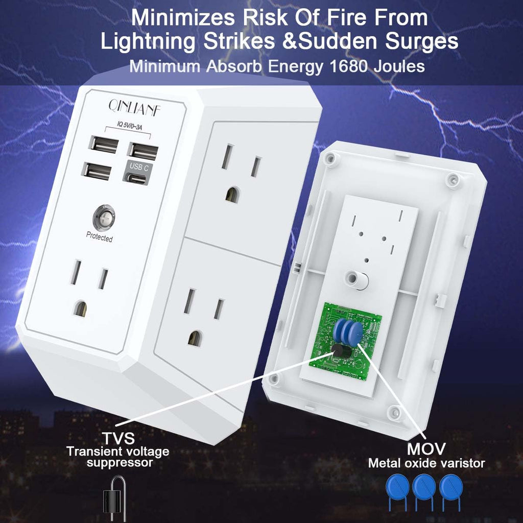 Wall Charger, Surge Protector 4 plugs