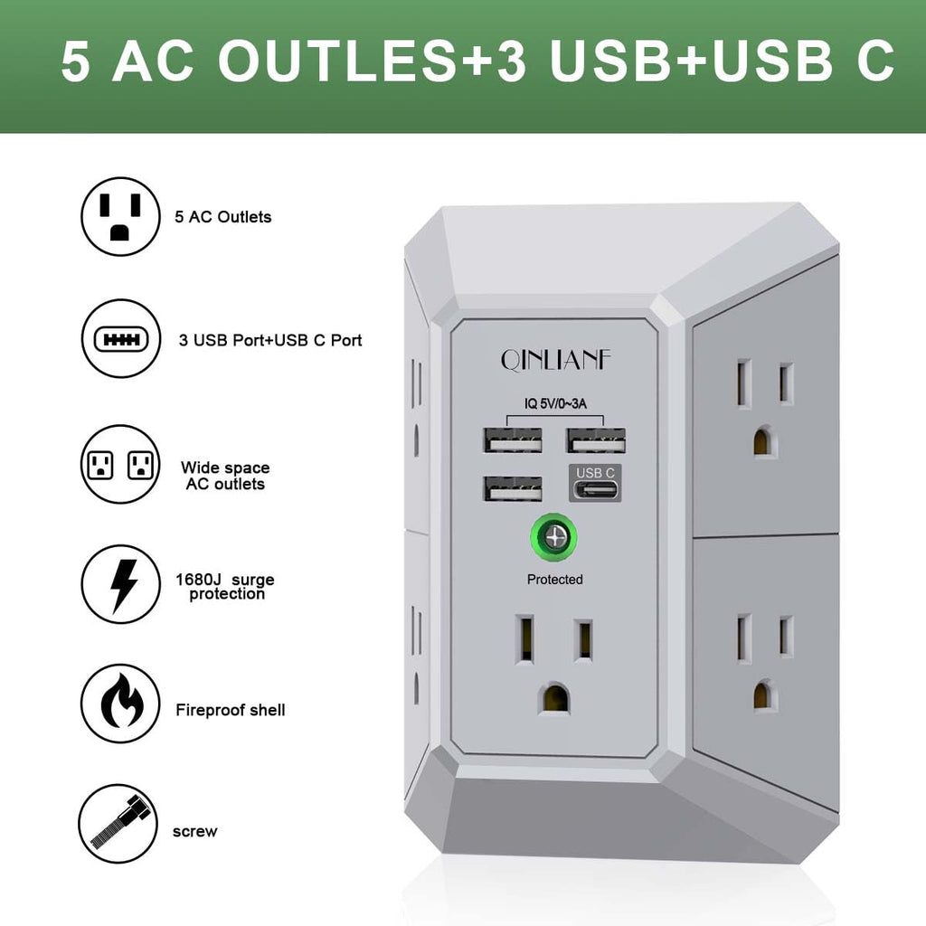 Wall Charger, Surge Protector 4 plugs