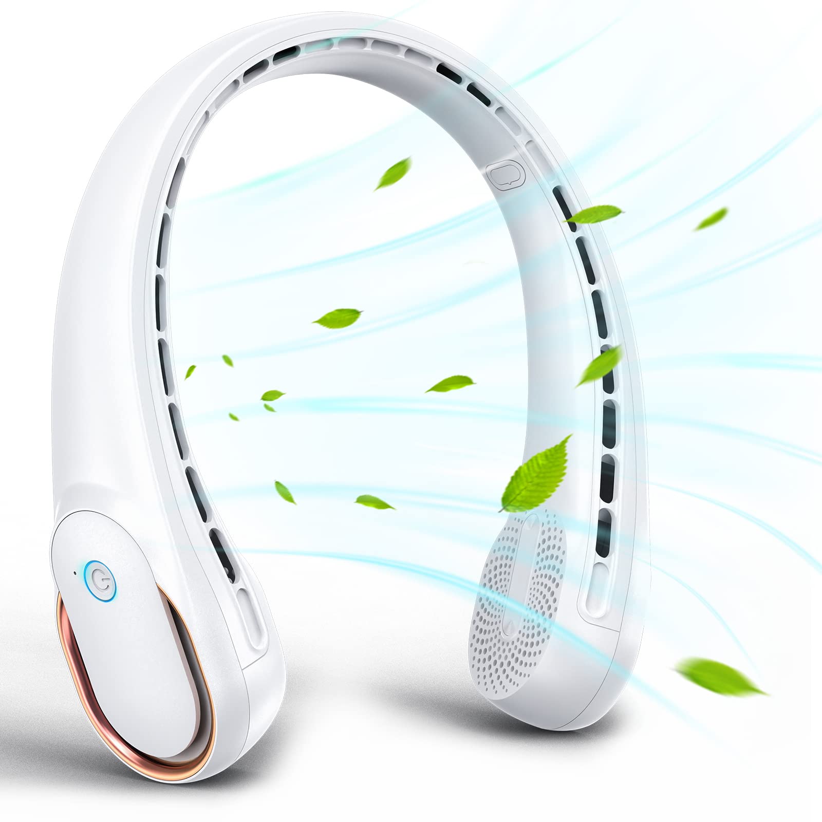 KIDEE Neck Fan, Portable Bladeless Neck Fans, Upgrade 360° Airflow, Super Quiet, 3 Speeds, 4000mAh Personal Wearable Neck Fan, Upgraded Cooling Air Volume USB Rechargeable Hands Free Fan