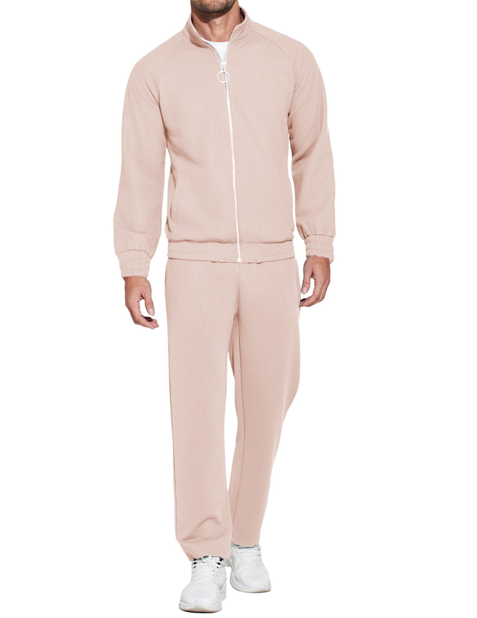 COOFANDY Mens 2 Piece Tracksuit Casual Sweatsuits Full Zip Track Suits Jogging Athletic Suit Sets