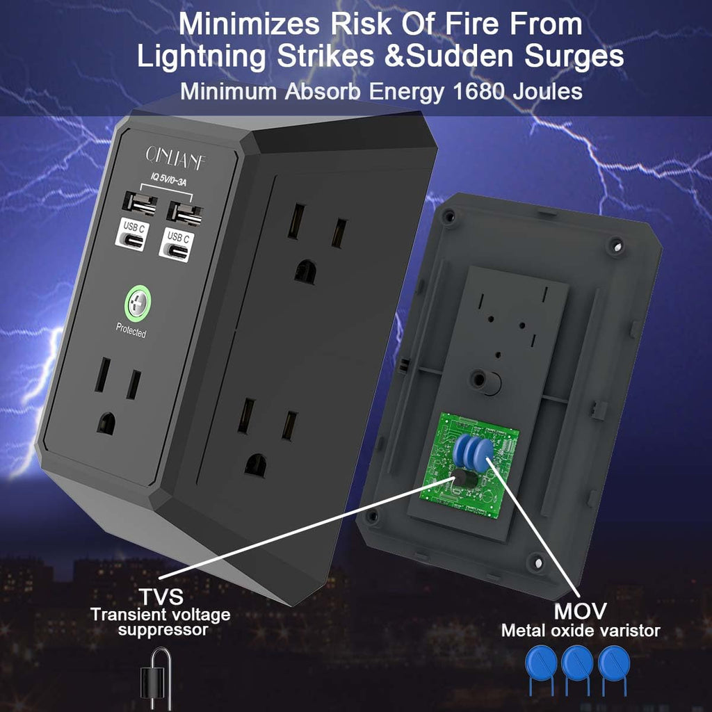 Wall Charger, Surge Protector 4 plugs