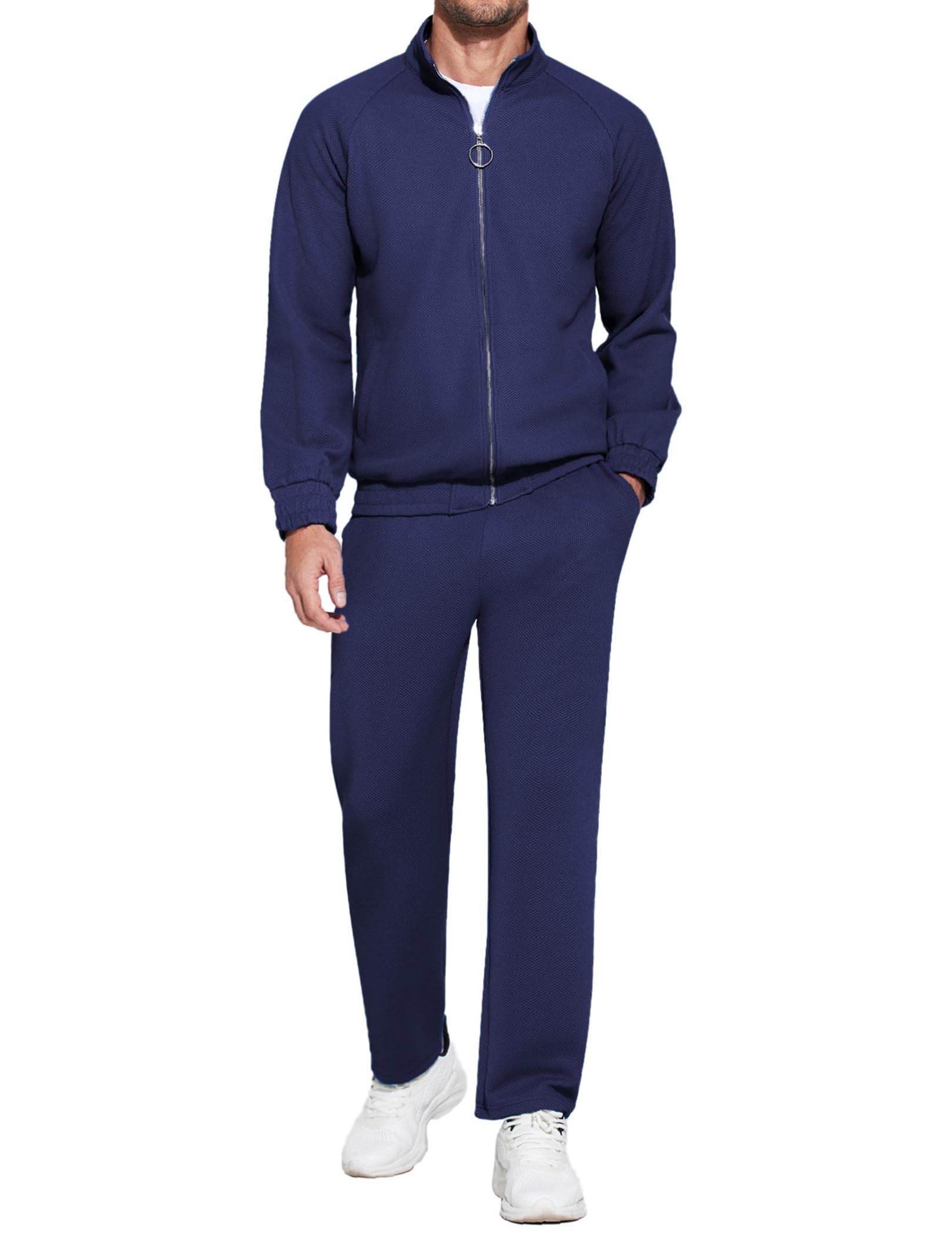 COOFANDY Mens 2 Piece Tracksuit Casual Sweatsuits Full Zip Track Suits Jogging Athletic Suit Sets