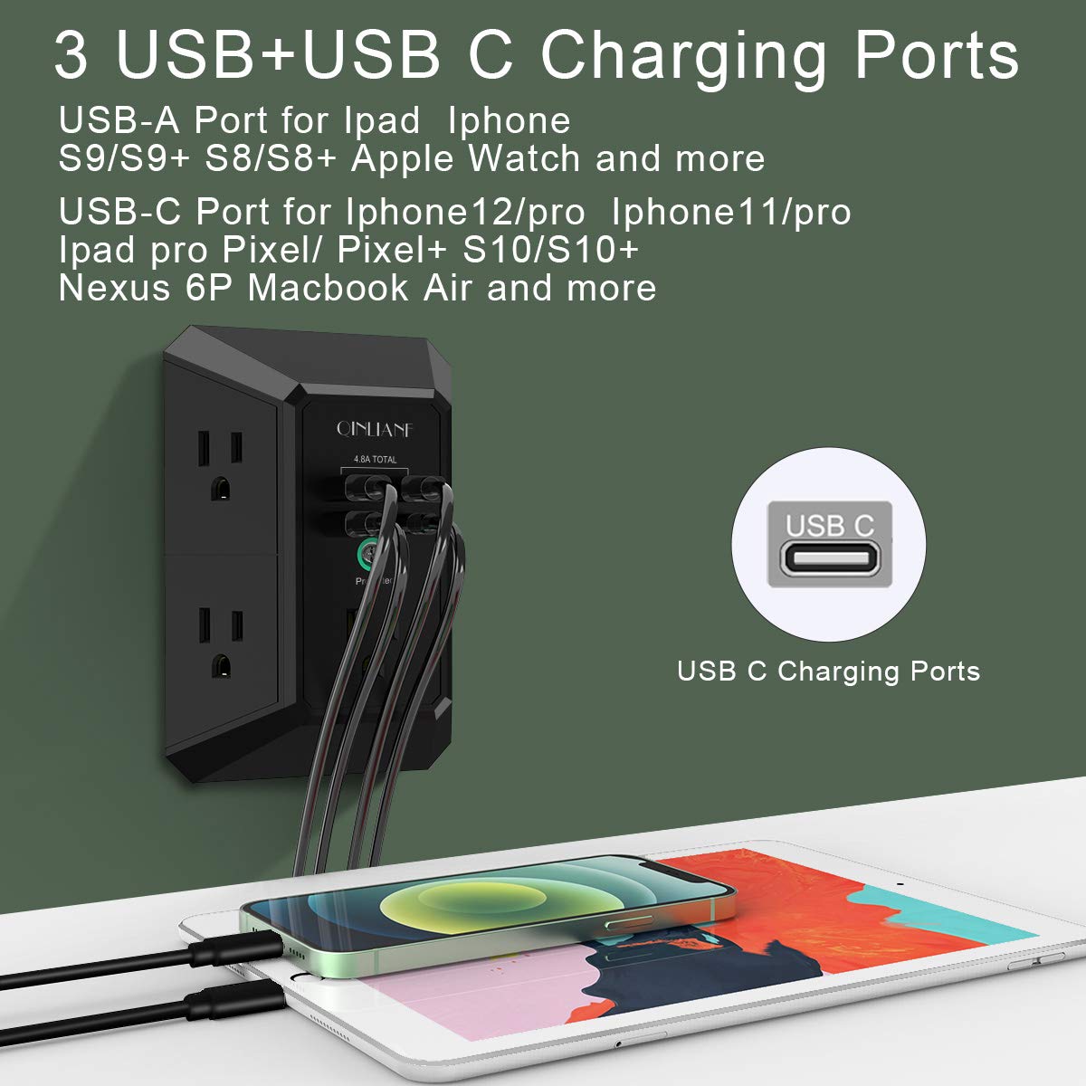 Wall Charger, Surge Protector 4 plugs