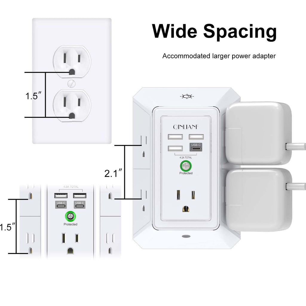 Wall Charger, Surge Protector 4 plugs