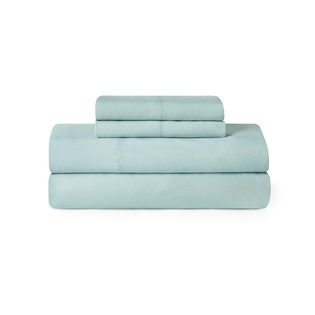 UGG Queen Sheet Set - 4 Piece Soft & Cozy Bedding with Deep Pocket Fitted Sheet (Fits Up to 15”), Flat Sheet and 2 Pillow Shams - Lightweight Sheets for Home & Bedroom, Navy Blue (Devon)