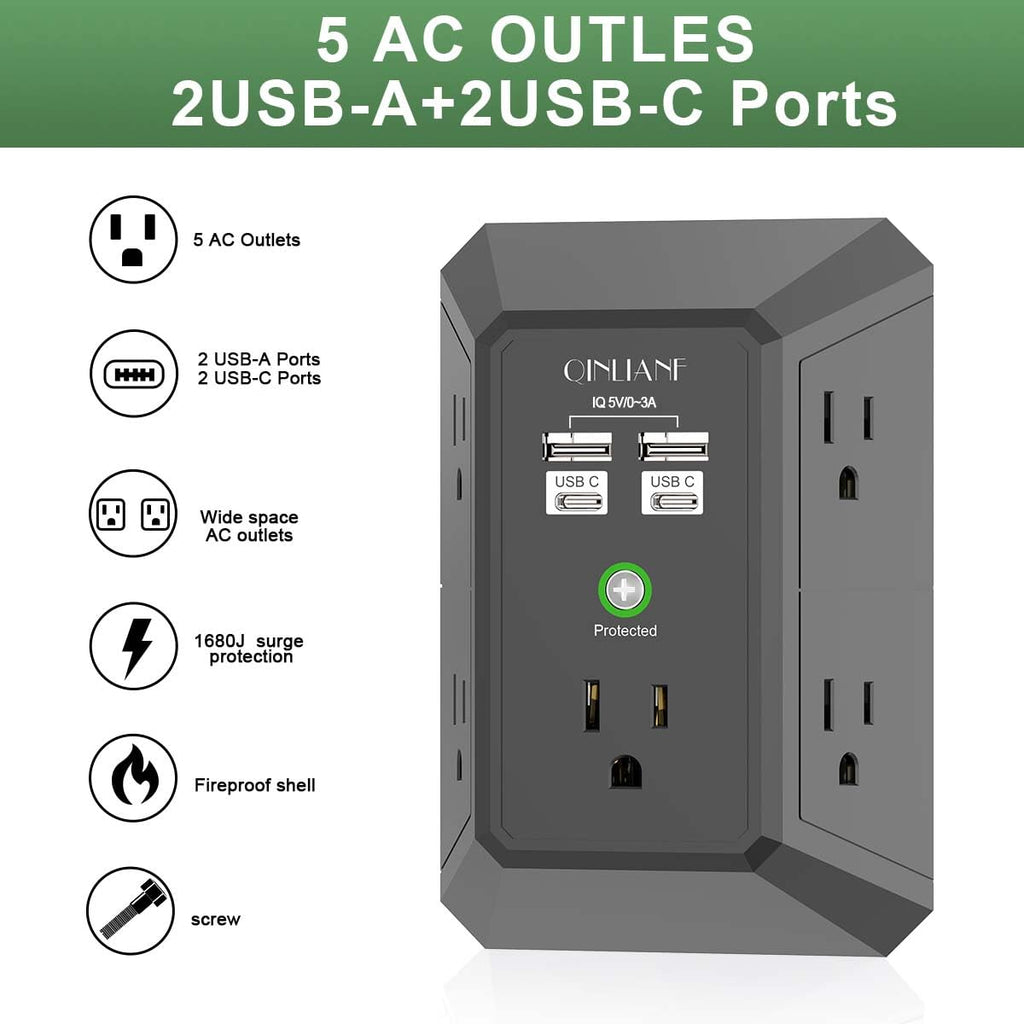 Wall Charger, Surge Protector 4 plugs