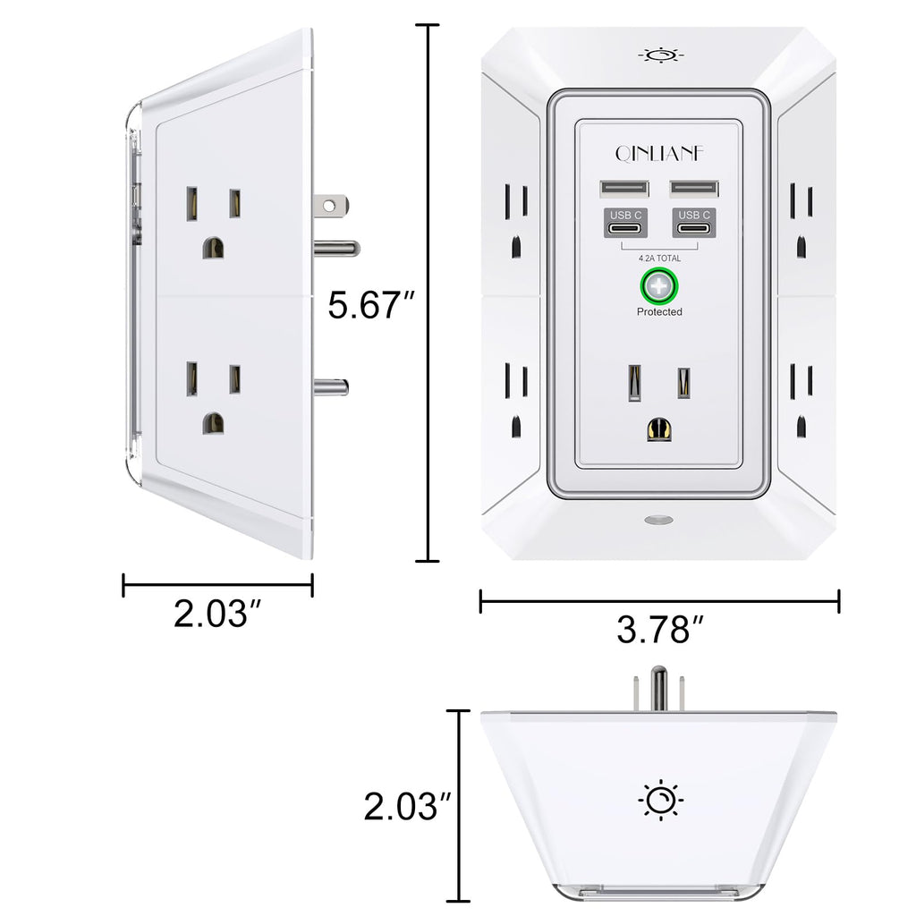 Wall Charger, Surge Protector 4 plugs