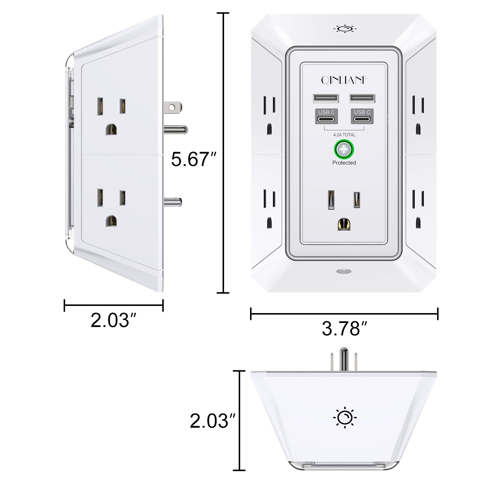 Wall Charger, Surge Protector 4 plugs