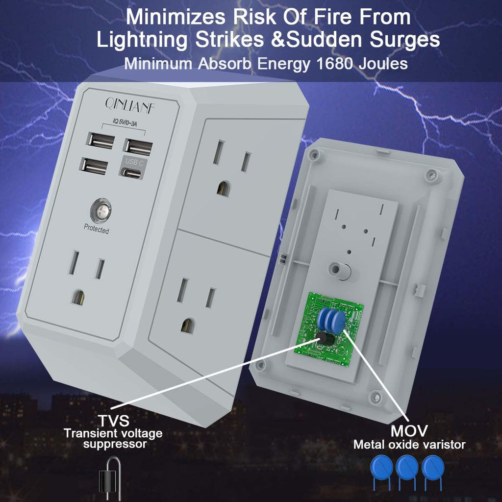 Wall Charger, Surge Protector 4 plugs