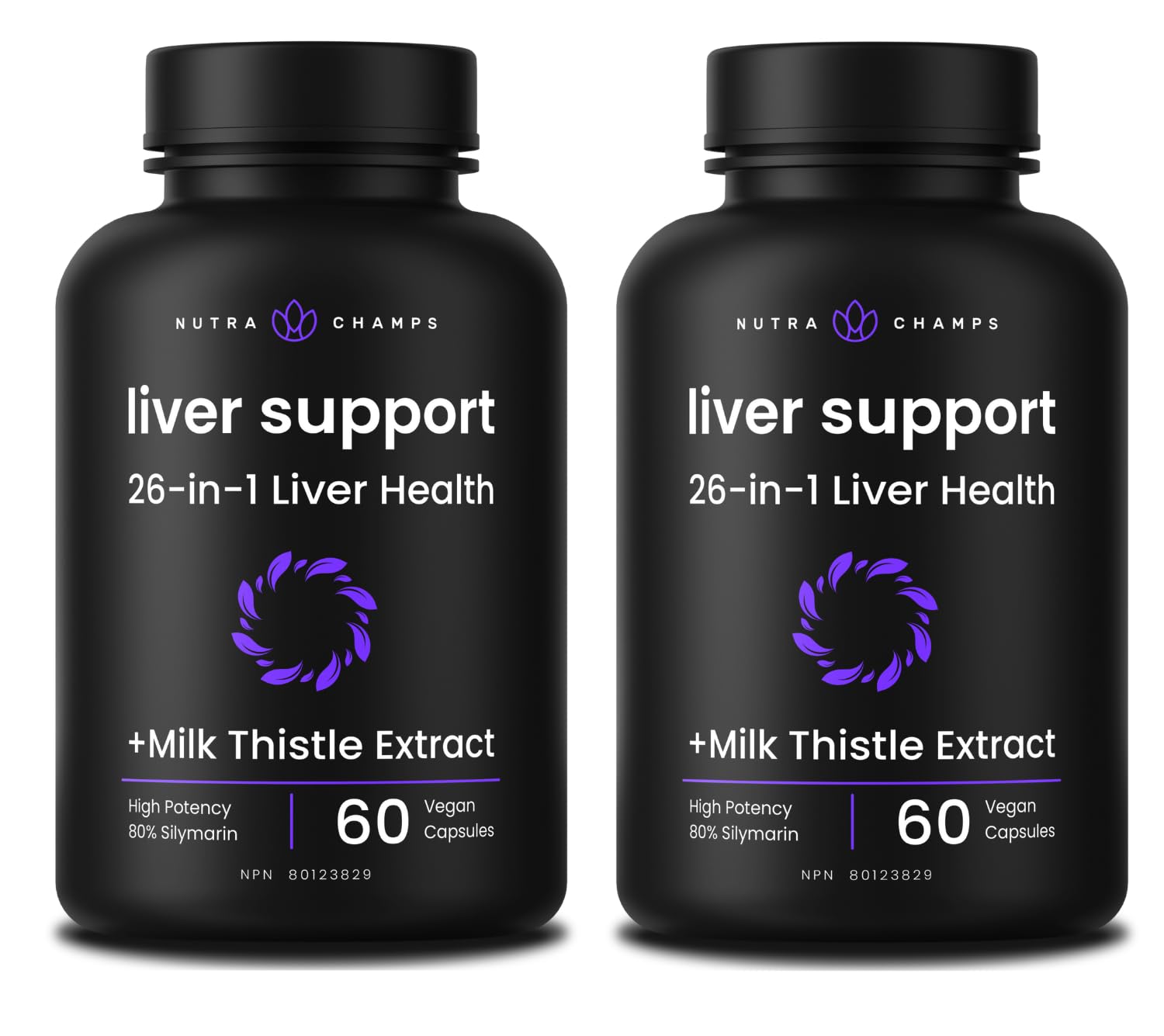 NutraChamps Liver Cleanse Detox & Repair Formula, 20+ Herbs: Milk Thistle Extract with Silymarin, Artichoke, Dandelion, Chicory Root Powder, Liver Support Pills Supplement, 60 Capsules