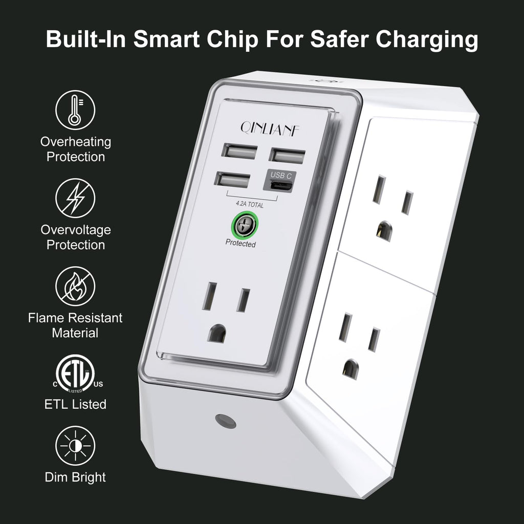 Wall Charger, Surge Protector 4 plugs