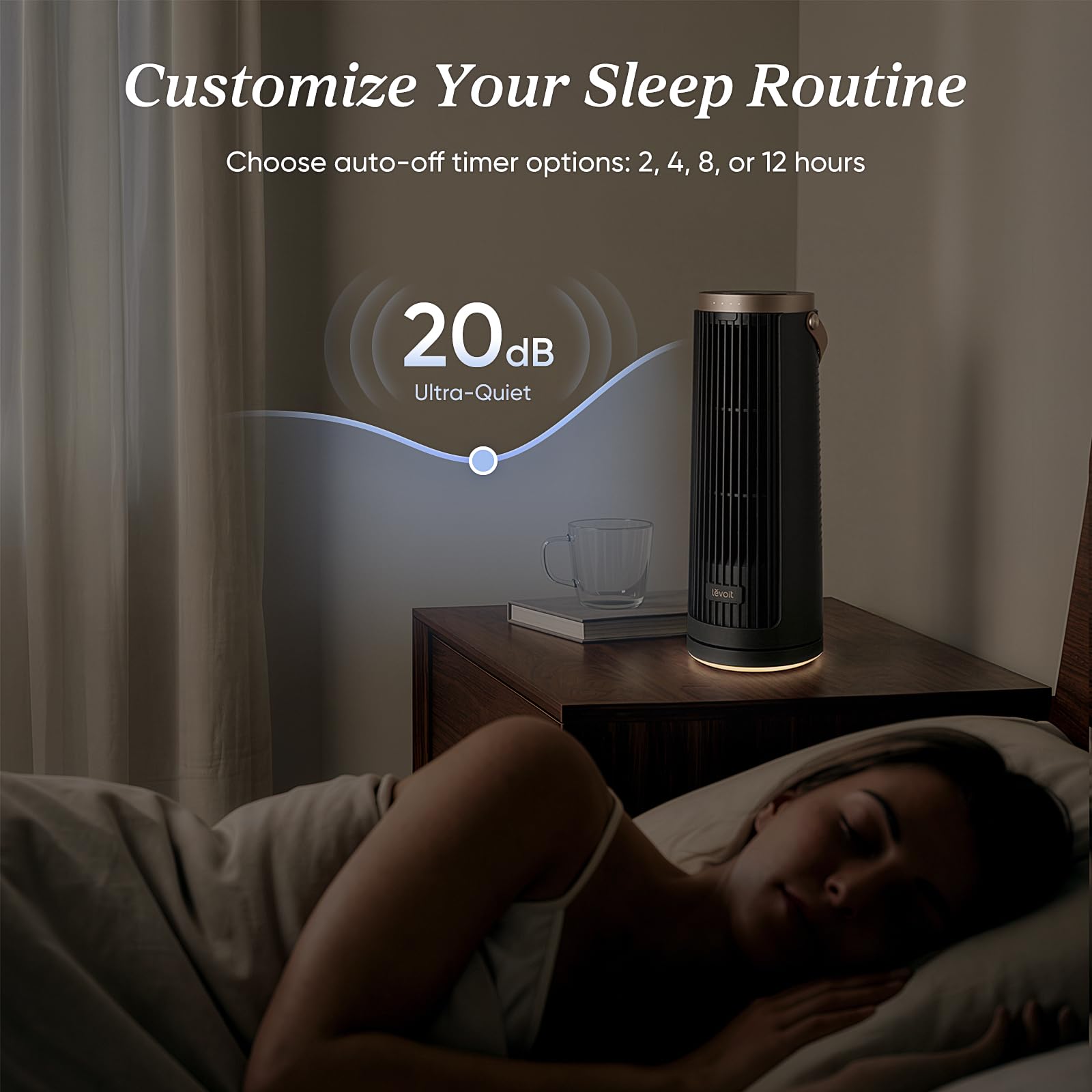 LEVOIT Tower Fan for Bedroom, 90° Oscillating Standing Fan with 28dB Quiet for Sleep, 25ft/s Velocity, 12H Timer, 5 Speeds 4 Modes, Remoter, Bladeless Room Fan for Home, Office, Indoor, 36 inch, White