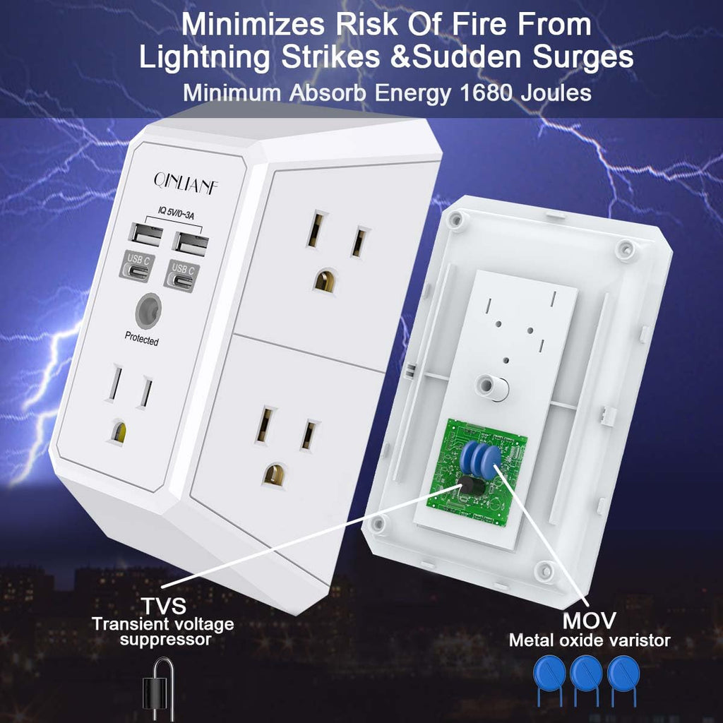 Wall Charger, Surge Protector 4 plugs