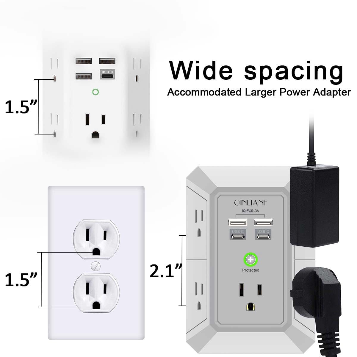 Wall Charger, Surge Protector 4 plugs