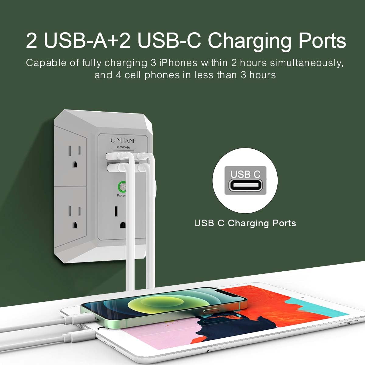 Wall Charger, Surge Protector 4 plugs