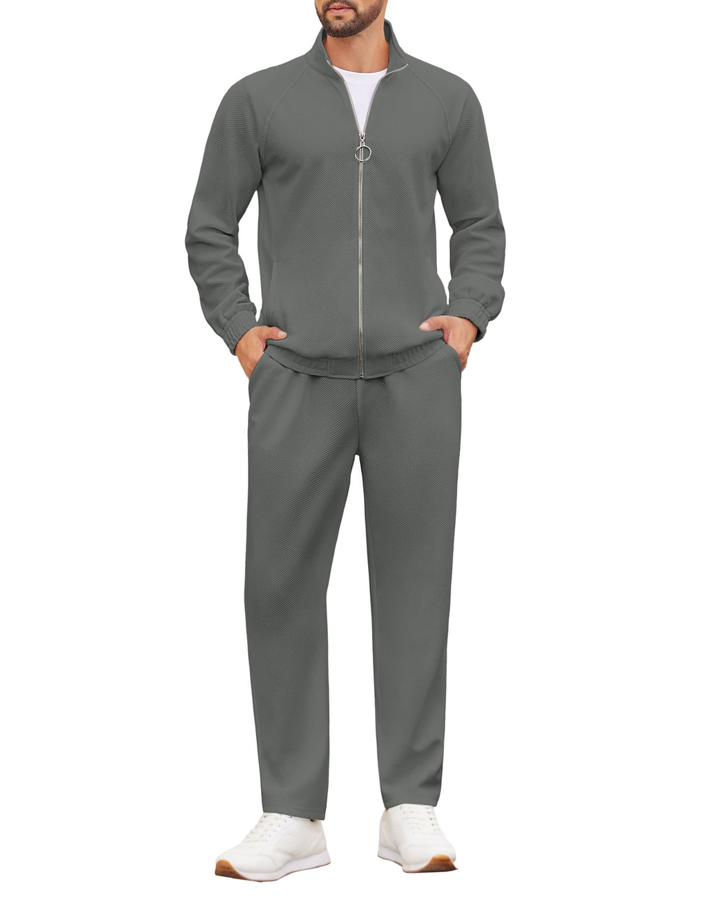 COOFANDY Mens 2 Piece Tracksuit Casual Sweatsuits Full Zip Track Suits Jogging Athletic Suit Sets