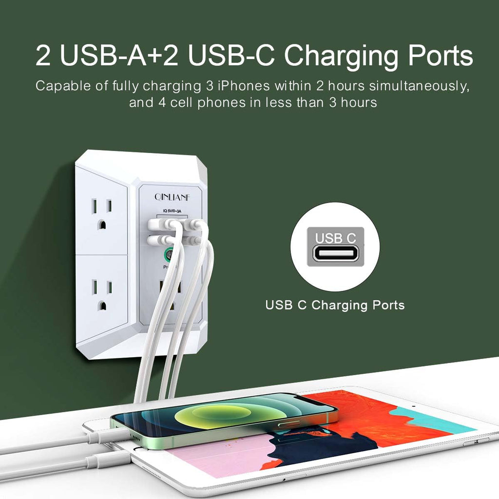 Wall Charger, Surge Protector 4 plugs