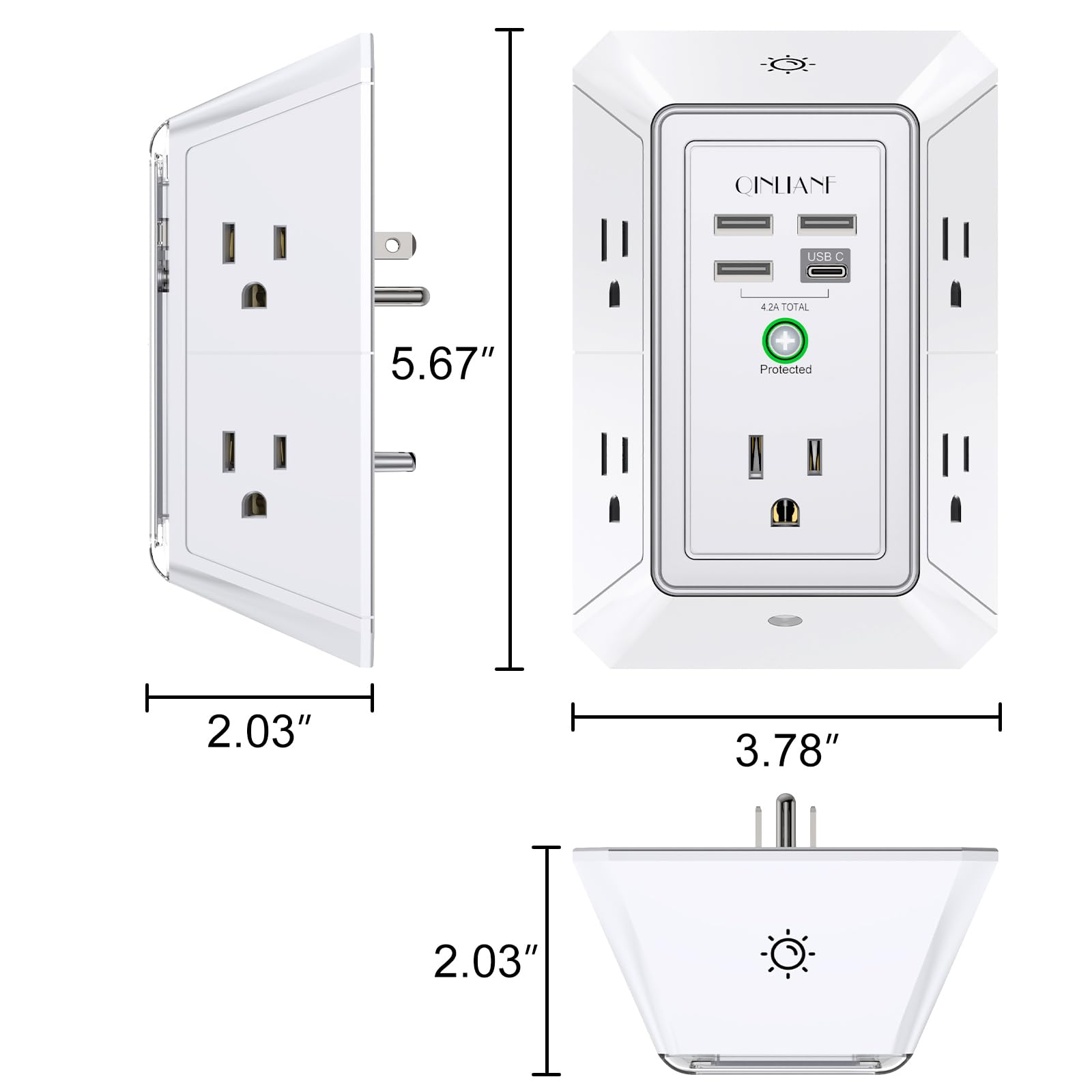 Wall Charger, Surge Protector 4 plugs