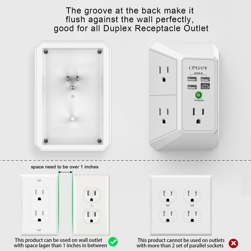 Wall Charger, Surge Protector 4 plugs