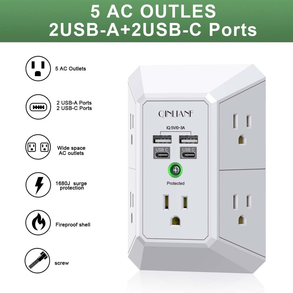Wall Charger, Surge Protector 4 plugs