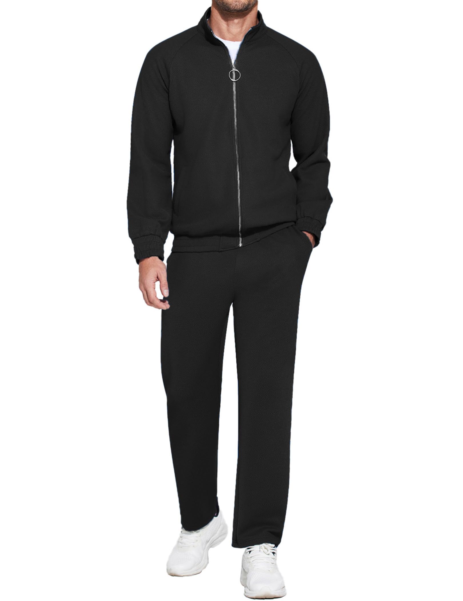 COOFANDY Mens 2 Piece Tracksuit Casual Sweatsuits Full Zip Track Suits Jogging Athletic Suit Sets