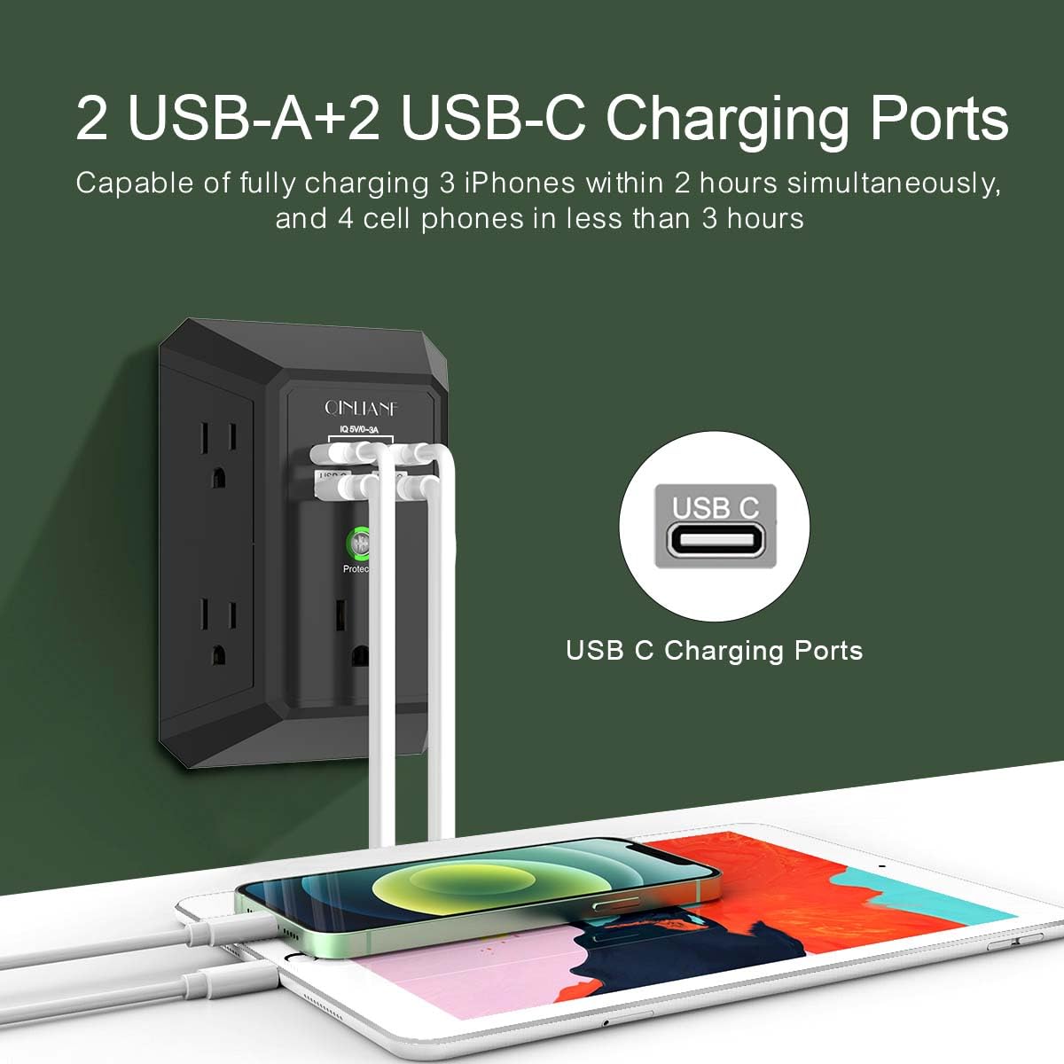 Wall Charger, Surge Protector 4 plugs