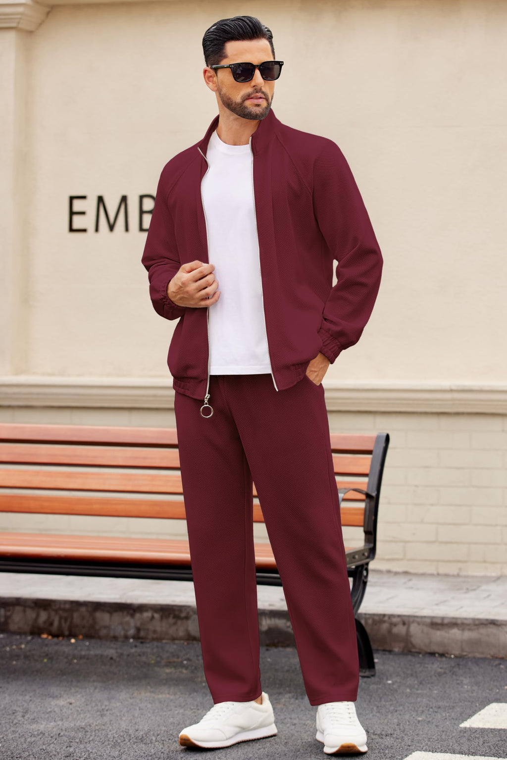 COOFANDY Mens 2 Piece Tracksuit Casual Sweatsuits Full Zip Track Suits Jogging Athletic Suit Sets