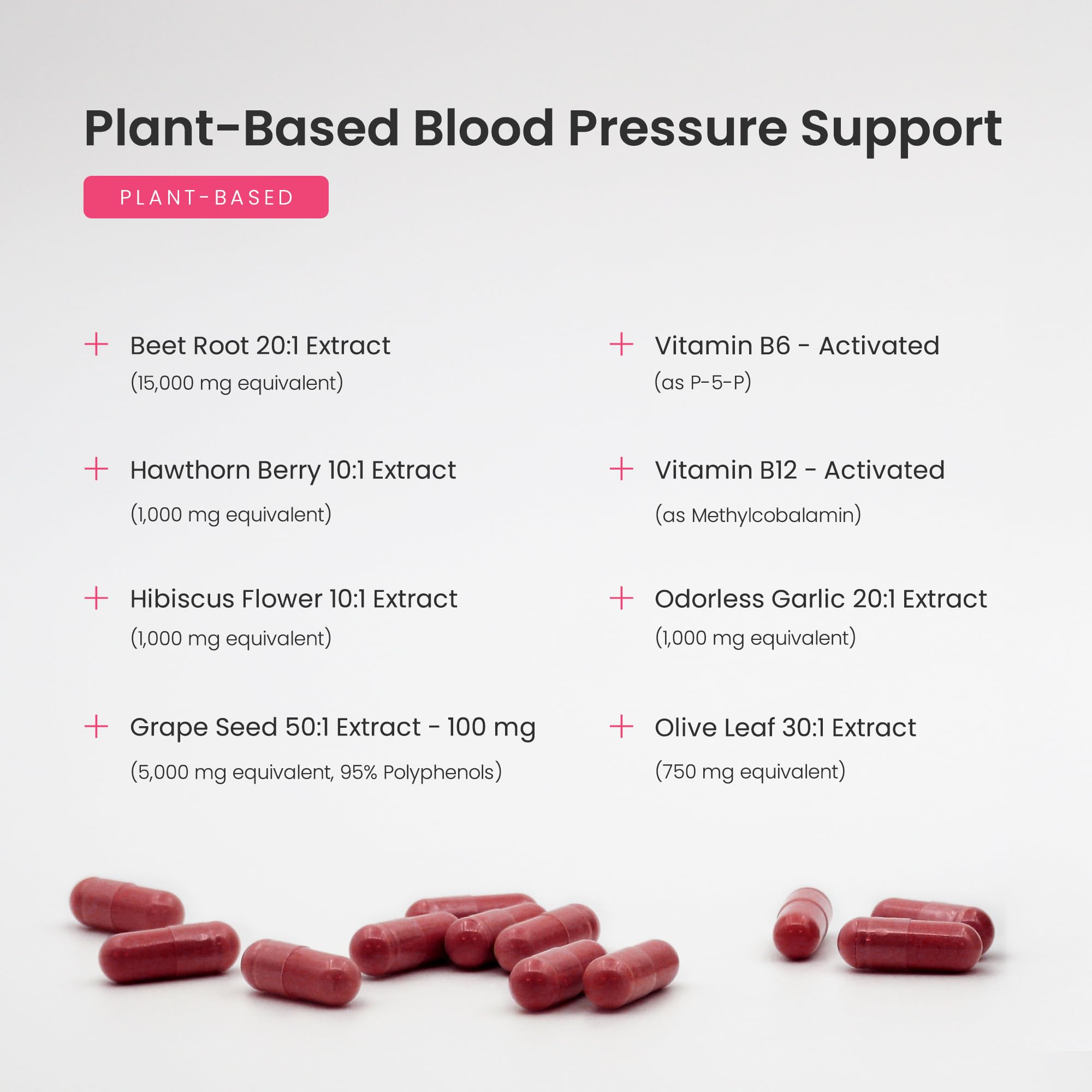 8-in-1 Beet Root Capsules - Healthy Blood Pressure Support Supplement** for Heart & Circulation, Energy Support - Hawthorn Berry, Hibiscus, Garlic & Grape Seed - Beet Juice Alternative - 120 Capsules
