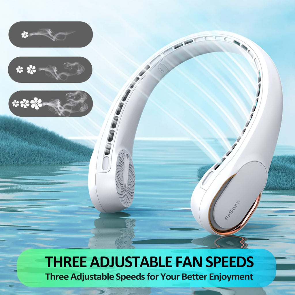 KIDEE Neck Fan, Portable Bladeless Neck Fans, Upgrade 360° Airflow, Super Quiet, 3 Speeds, 4000mAh Personal Wearable Neck Fan, Upgraded Cooling Air Volume USB Rechargeable Hands Free Fan