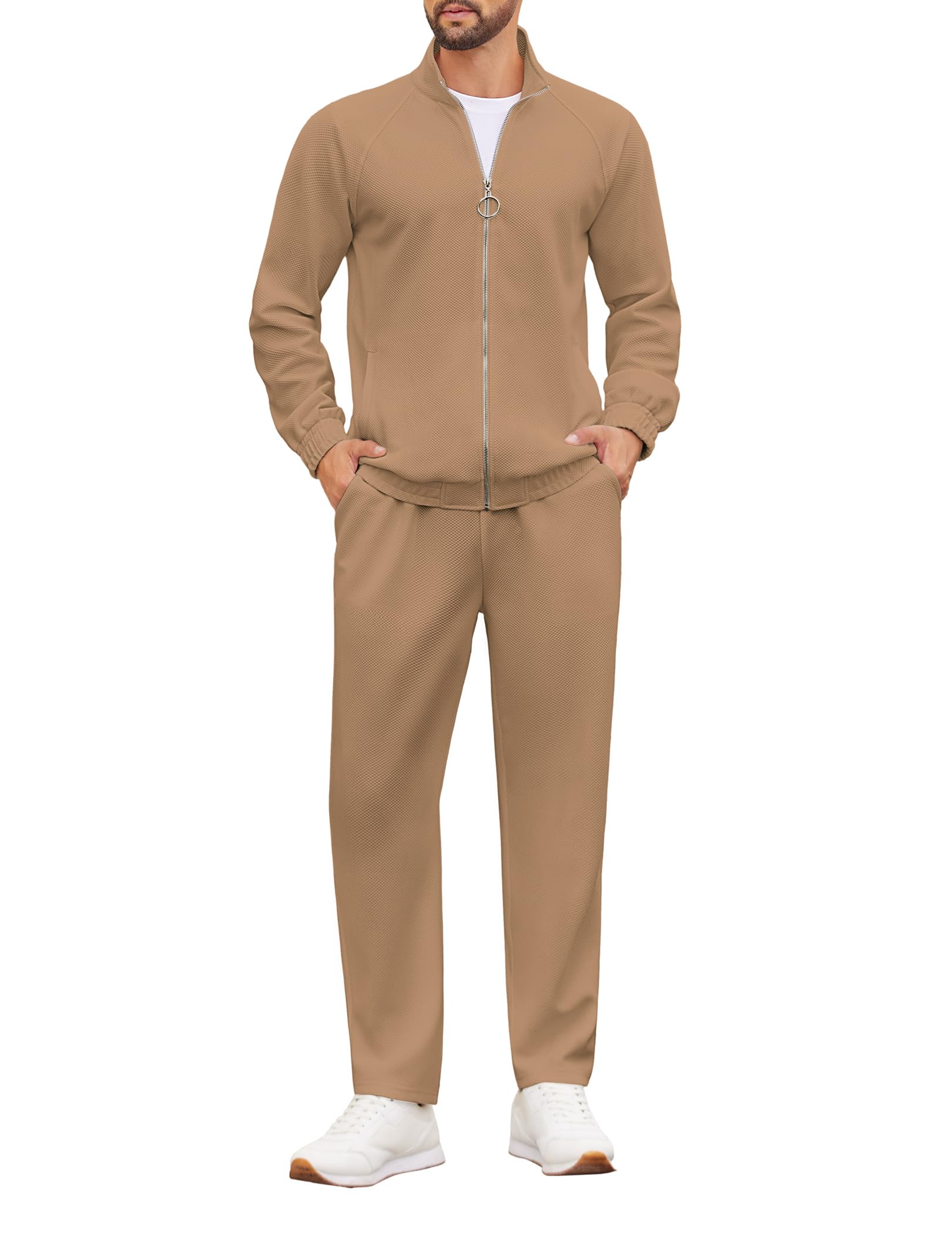 COOFANDY Mens 2 Piece Tracksuit Casual Sweatsuits Full Zip Track Suits Jogging Athletic Suit Sets