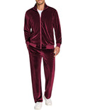 COOFANDY Mens 2 Piece Velour Tracksuit Full Zip Jackets Pants Velvet Jogging Suits Sweatsuit Set