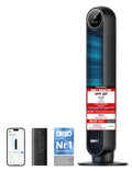 DREO 20dB Leiser Turmventilator, 10 m Wurfweite 4 Geschwindigstufen 4 Modi 8 Std. Timer 90° oszillierende Ventilator mit Kühlung Fernbedienung für Schlafzimmer, Nomad One, Schwarz