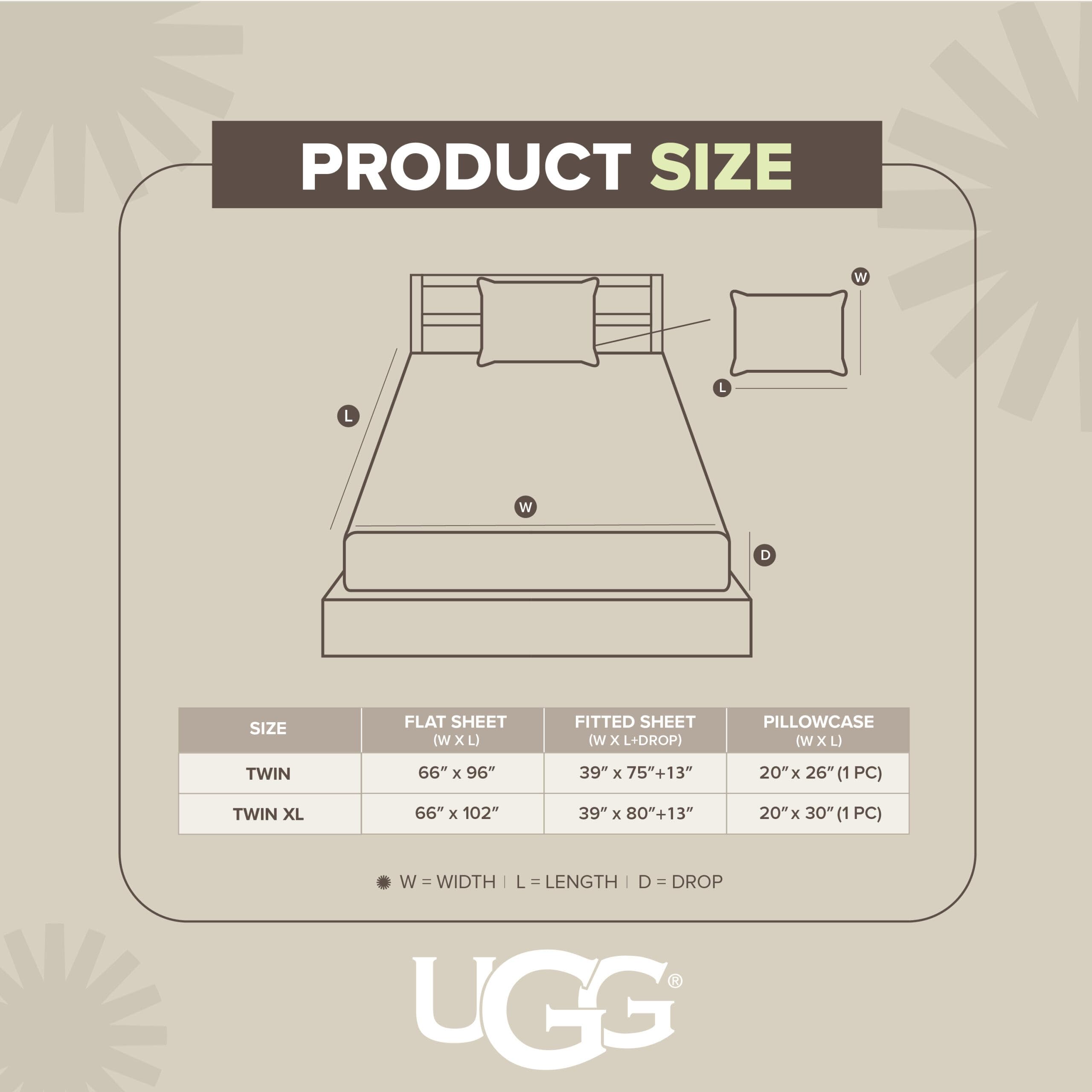 UGG Queen Sheet Set - 4 Piece Soft & Cozy Bedding with Deep Pocket Fitted Sheet (Fits Up to 15”), Flat Sheet and 2 Pillow Shams - Lightweight Sheets for Home & Bedroom, Navy Blue (Devon)