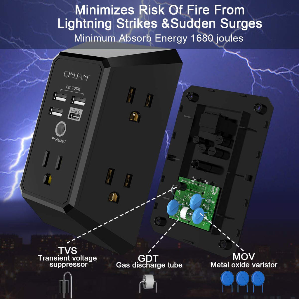 Wall Charger, Surge Protector 4 plugs