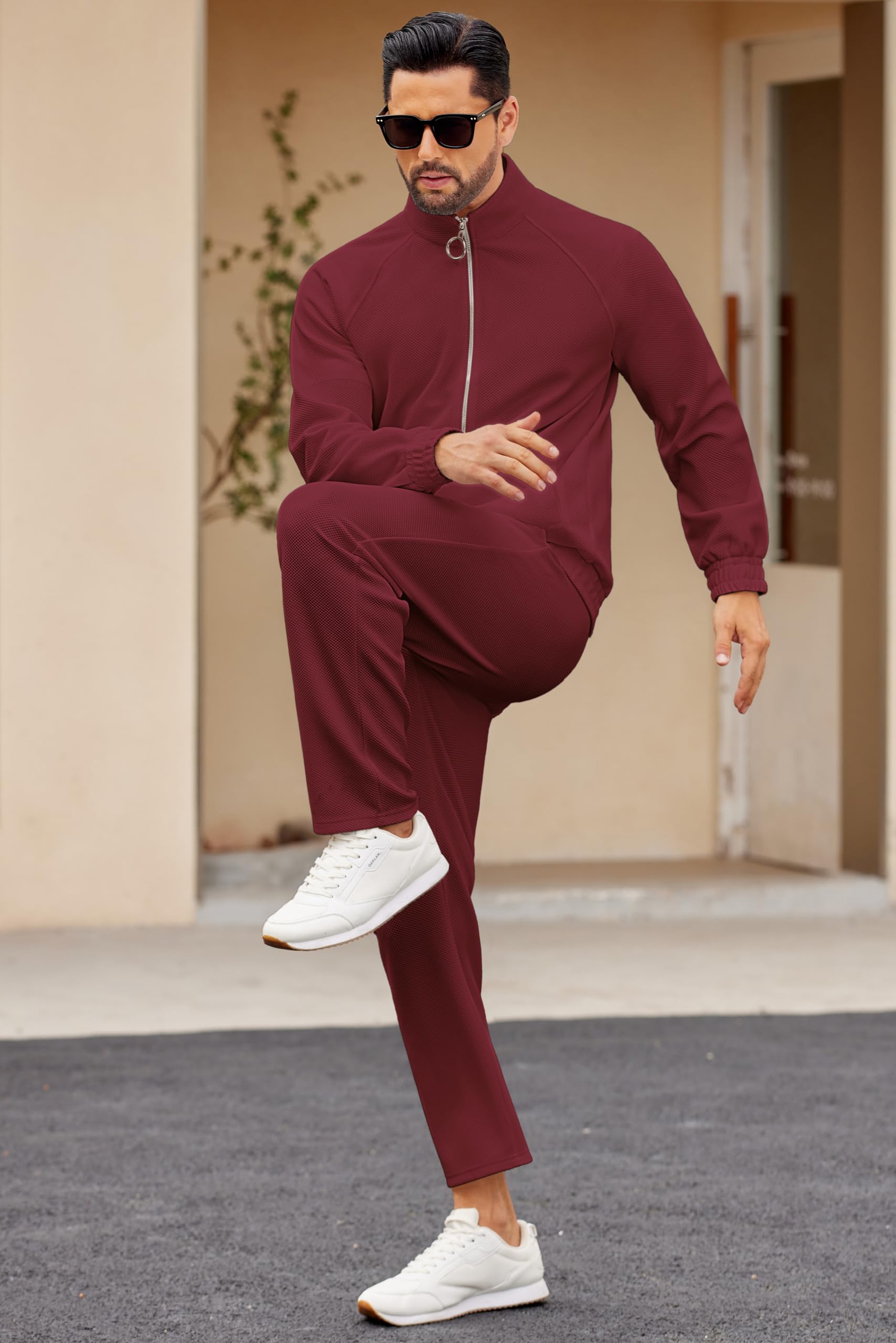 COOFANDY Mens 2 Piece Tracksuit Casual Sweatsuits Full Zip Track Suits Jogging Athletic Suit Sets