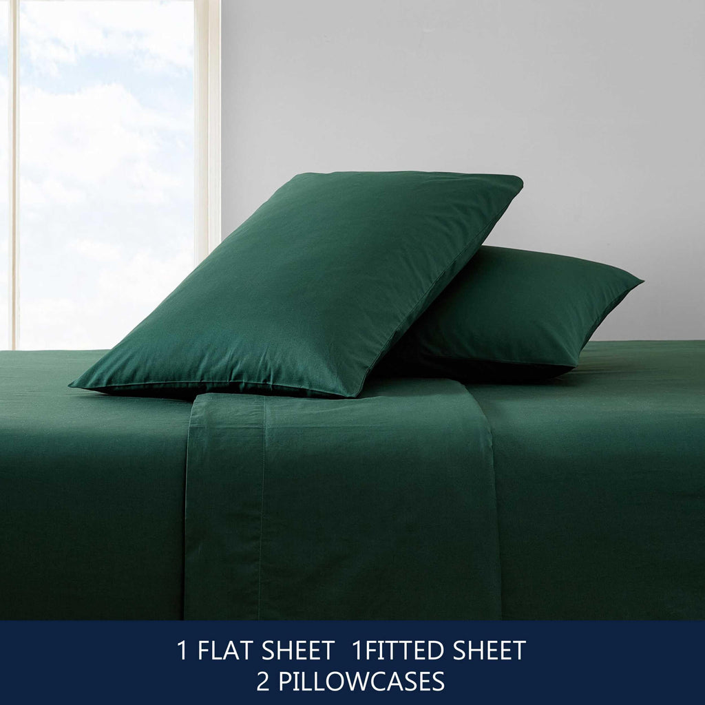 Nautica - Twin Sheet Set, Cotton Percale Bedding Set, Crisp & Cool, Fully Elasticized, Ideal Dorm Essentials (Solid Light Blue, Twin)