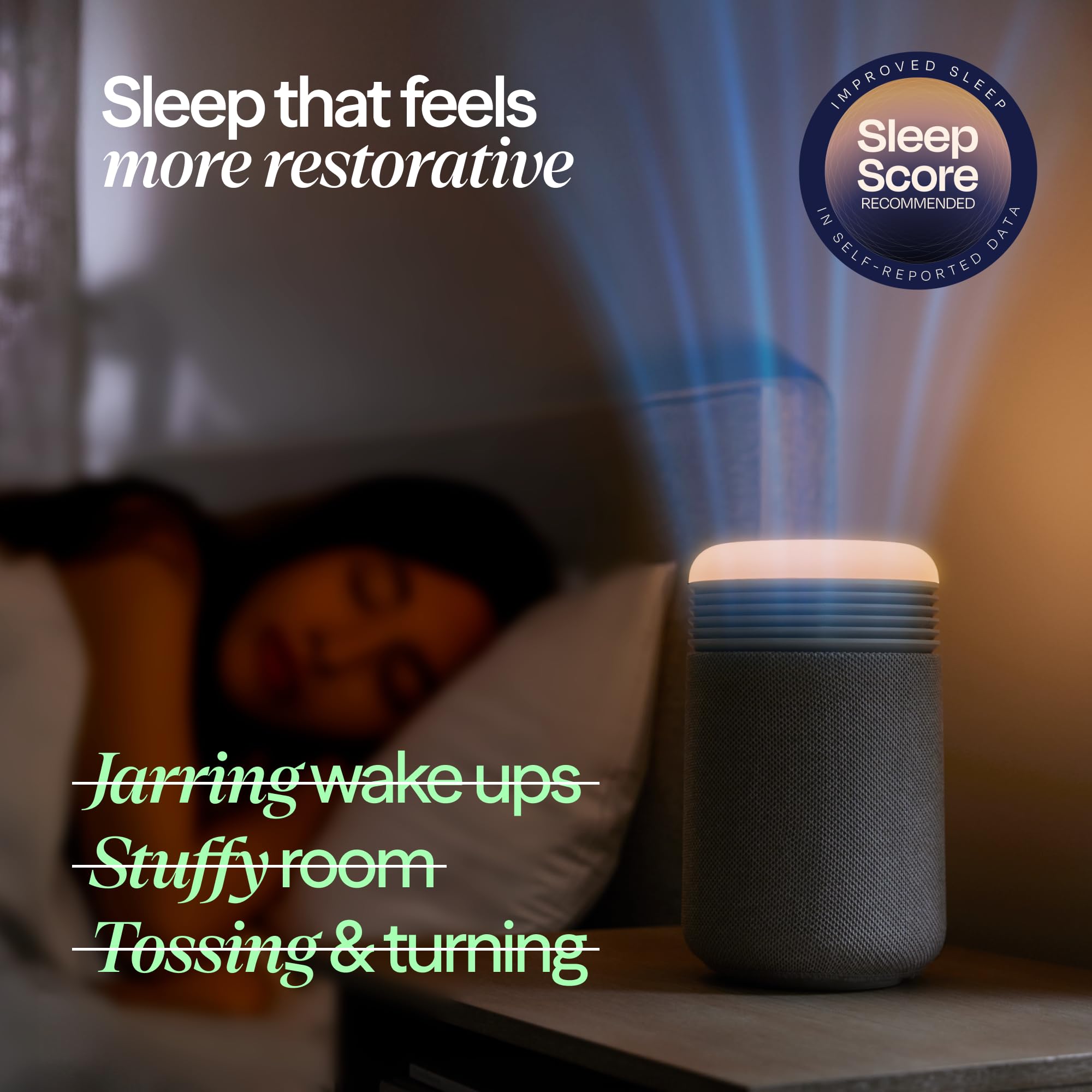 BLUEAIR Air Purifier & Sunrise Alarm Clock for Bedroom, Nursery – HEPA, HEPASilent™, Wake-Up Light, White Noise & Soothing Sounds for Natural Sleep, USB-C, Mini Restful