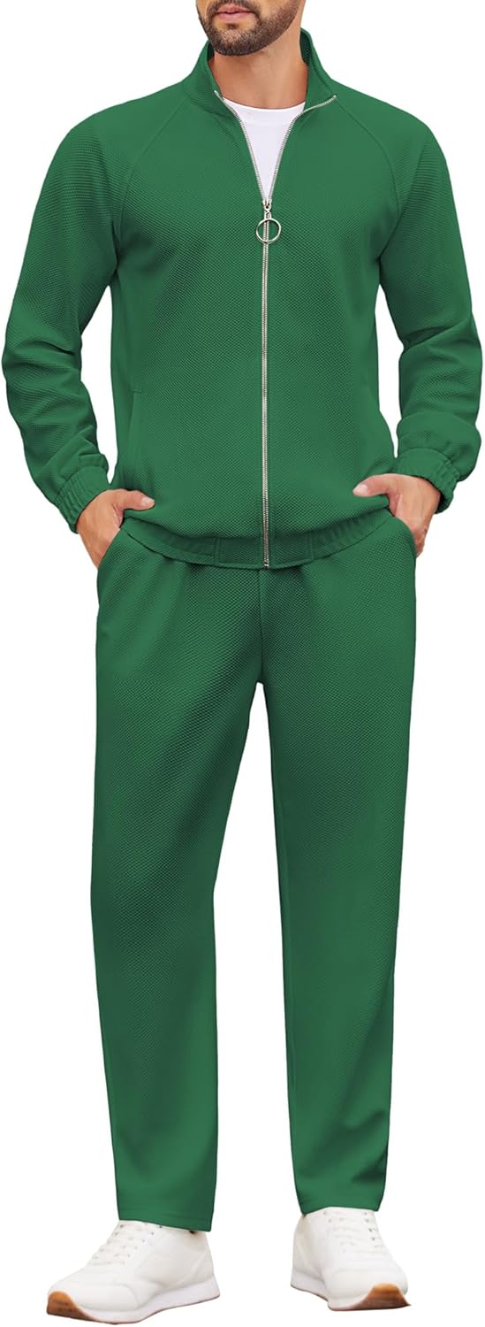 COOFANDY Mens 2 Piece Tracksuit Casual Sweatsuits Full Zip Track Suits Jogging Athletic Suit Sets