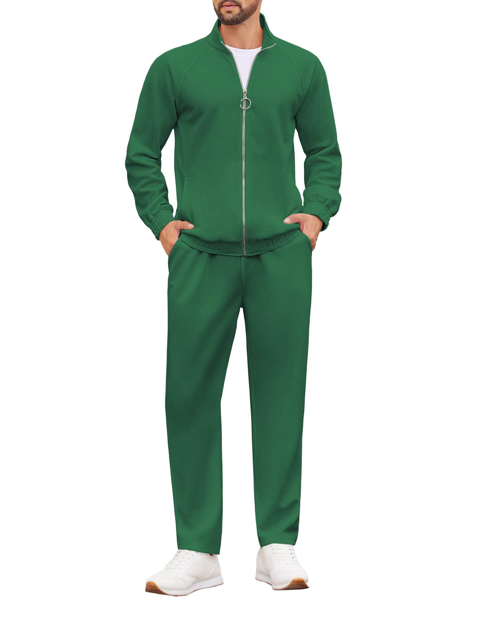 COOFANDY Mens 2 Piece Tracksuit Casual Sweatsuits Full Zip Track Suits Jogging Athletic Suit Sets