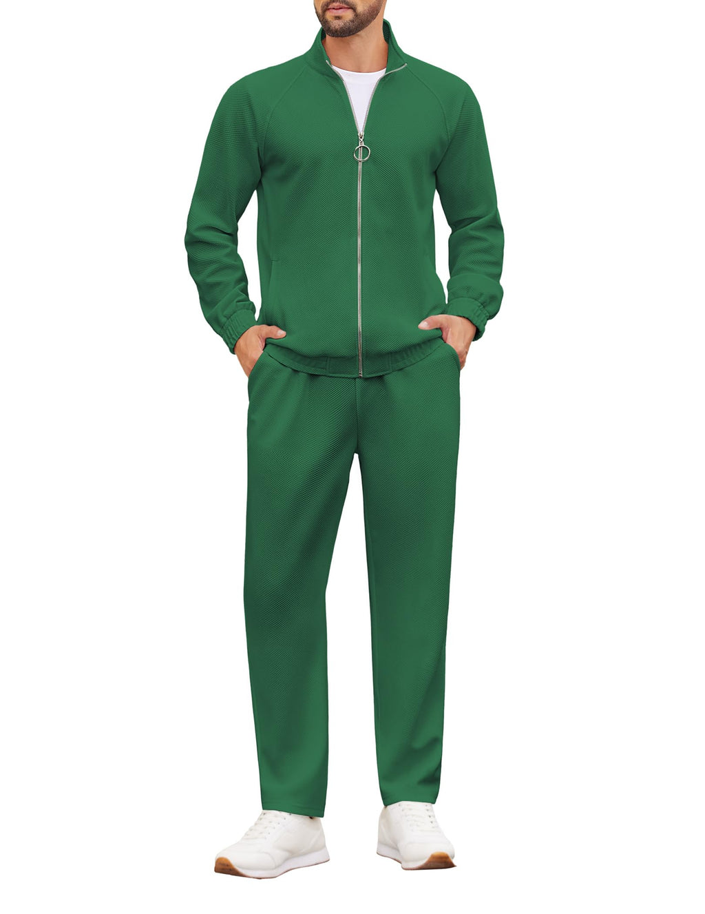 COOFANDY Mens 2 Piece Tracksuit Casual Sweatsuits Full Zip Track Suits Jogging Athletic Suit Sets