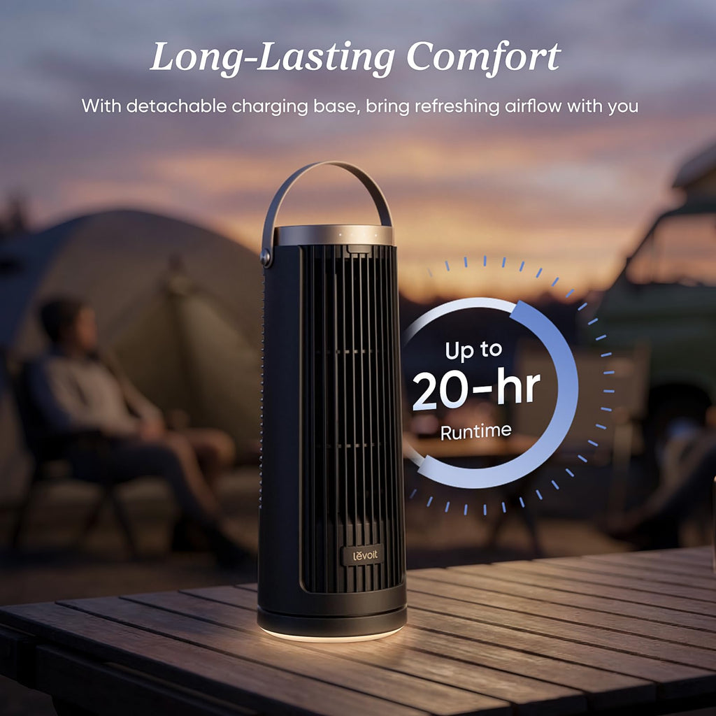 LEVOIT Tower Fan for Bedroom, 90° Oscillating Standing Fan with 28dB Quiet for Sleep, 25ft/s Velocity, 12H Timer, 5 Speeds 4 Modes, Remoter, Bladeless Room Fan for Home, Office, Indoor, 36 inch, White